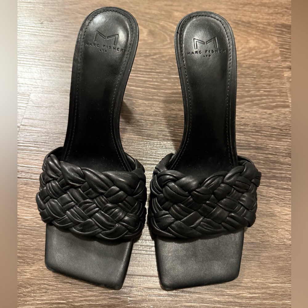 Marc Fisher Black Braided Heels